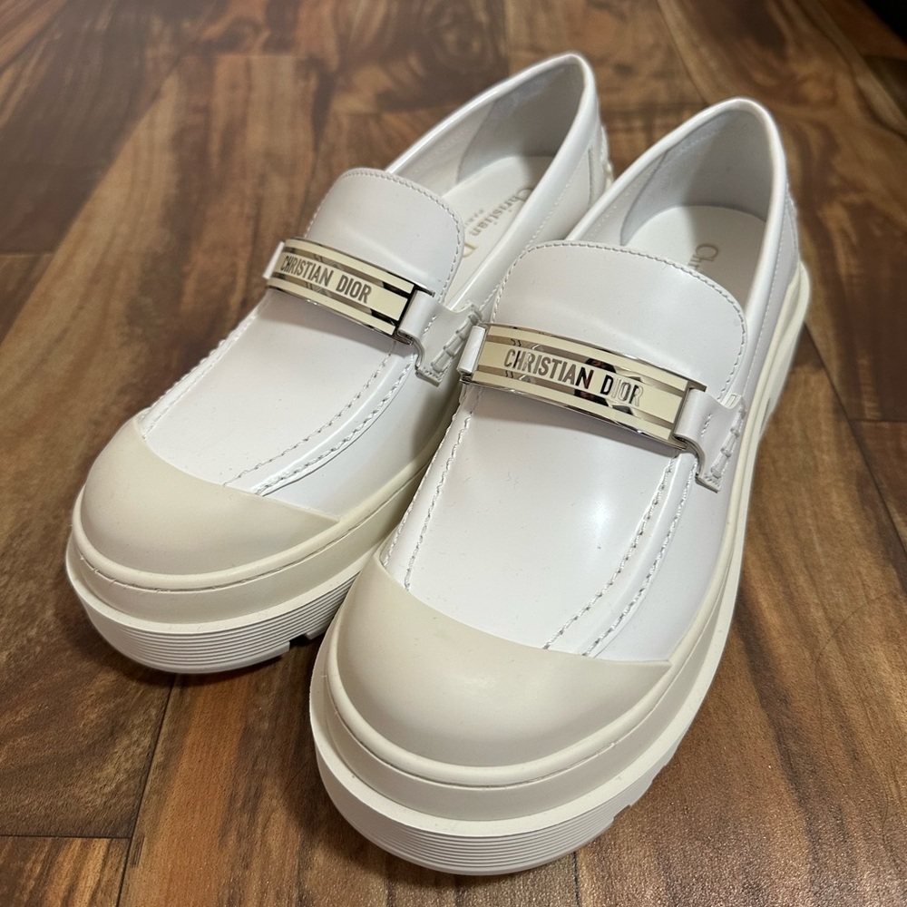 Dior White Cream Loafers